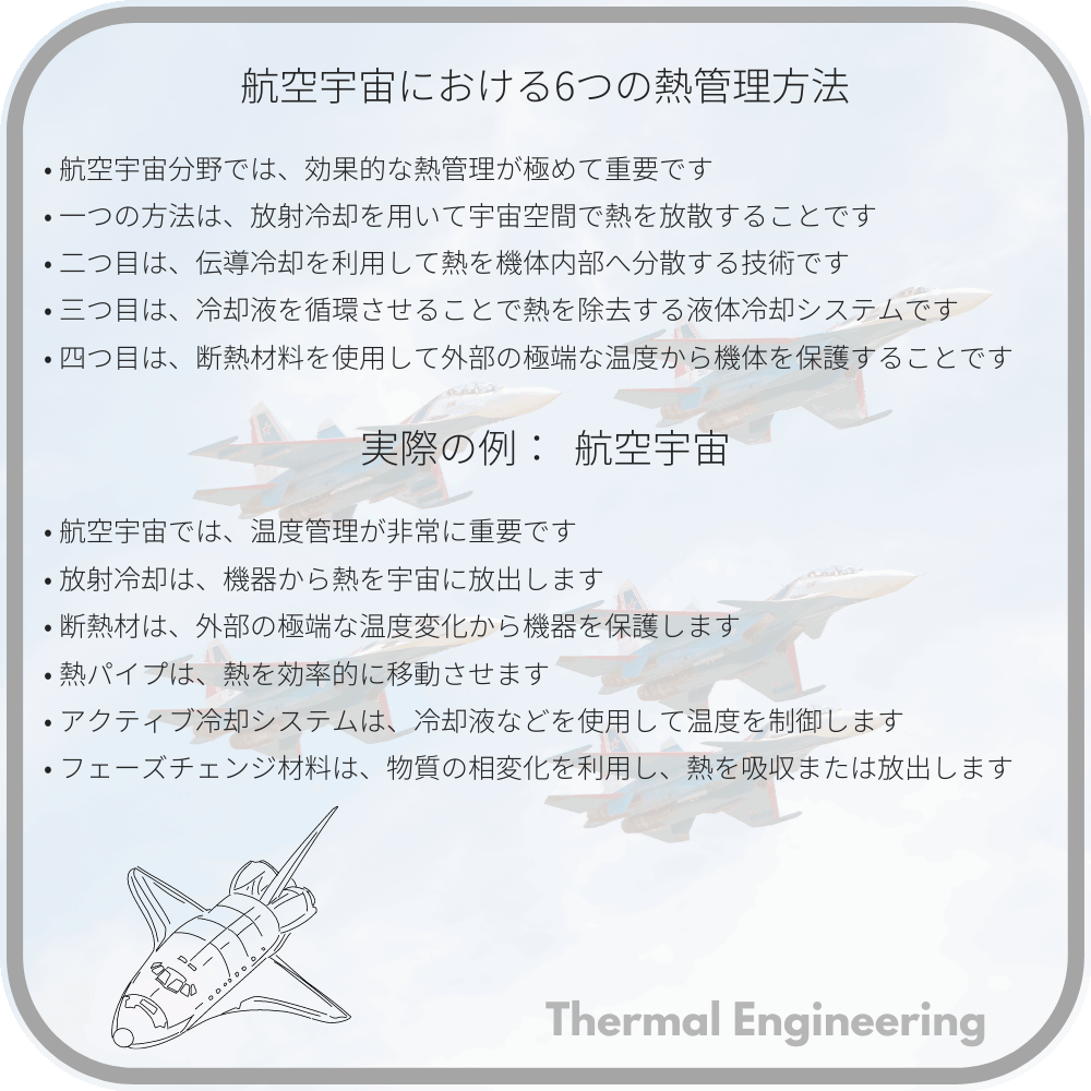 航空宇宙における6つの熱管理方法