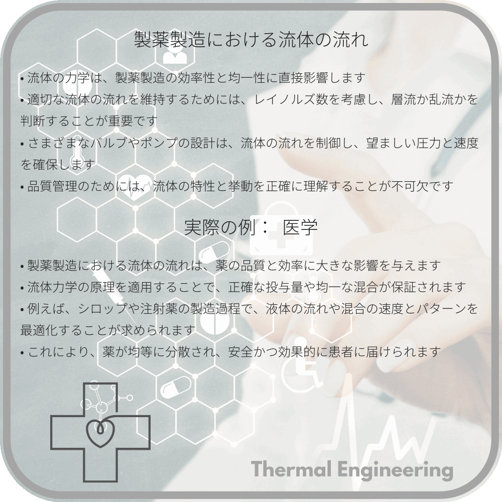製薬製造における流体の流れ