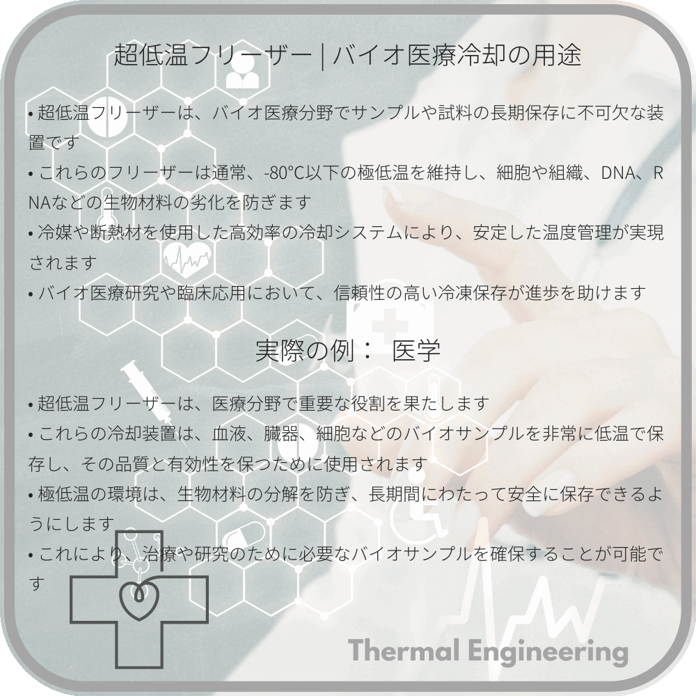 超低温フリーザー | バイオ医療冷却の用途