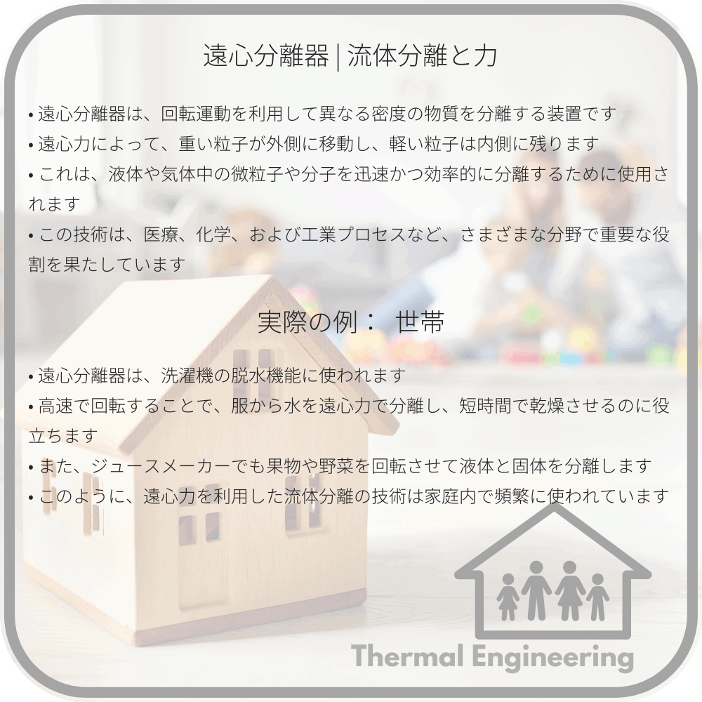 遠心分離器 | 流体分離と力