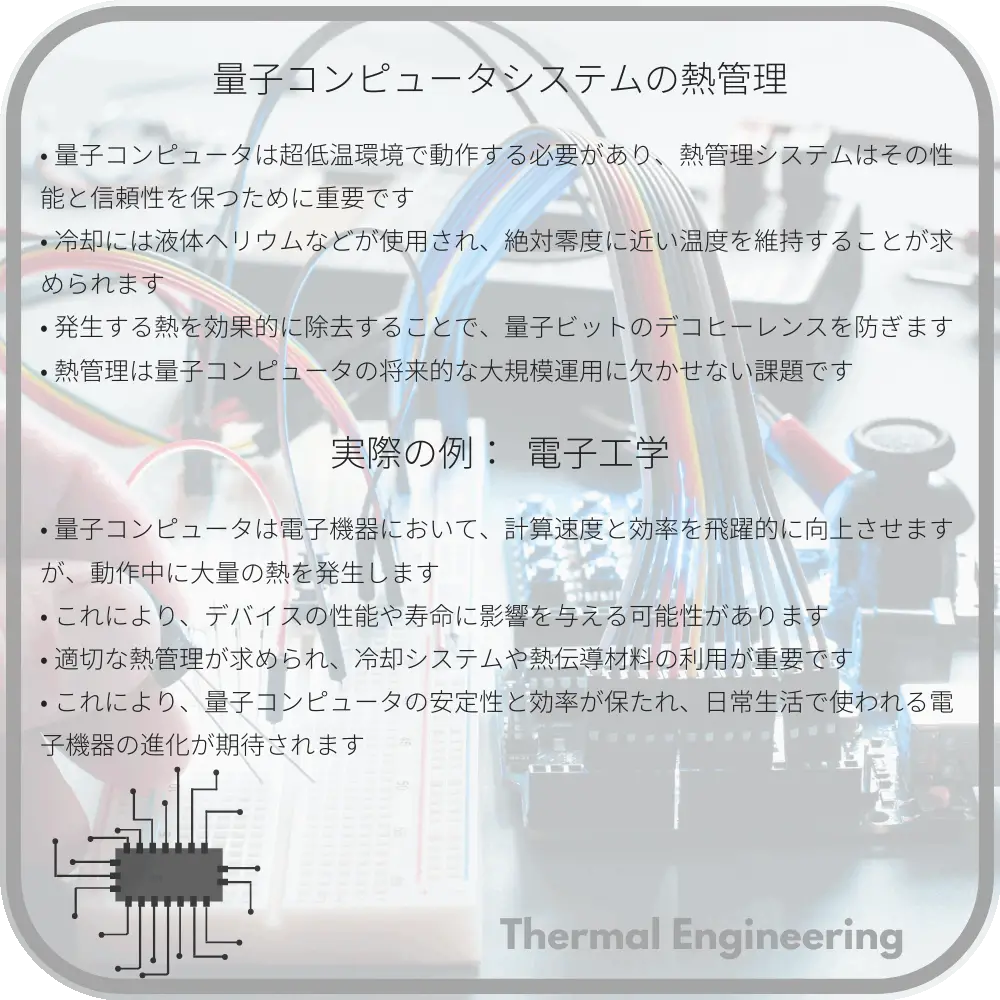 量子コンピュータシステムの熱管理