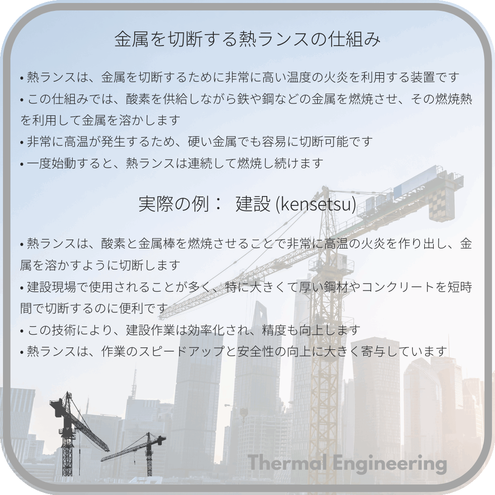 金属を切断する熱ランスの仕組み