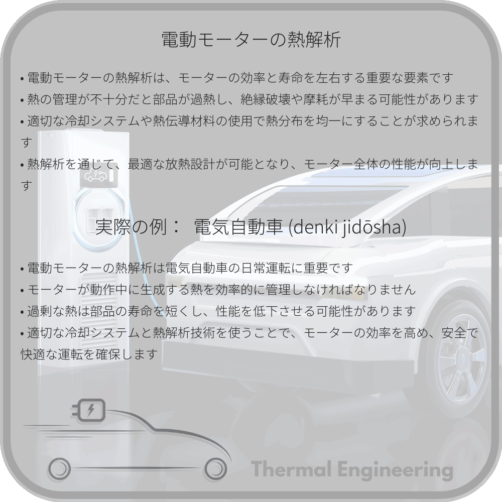 電動モーターの熱解析