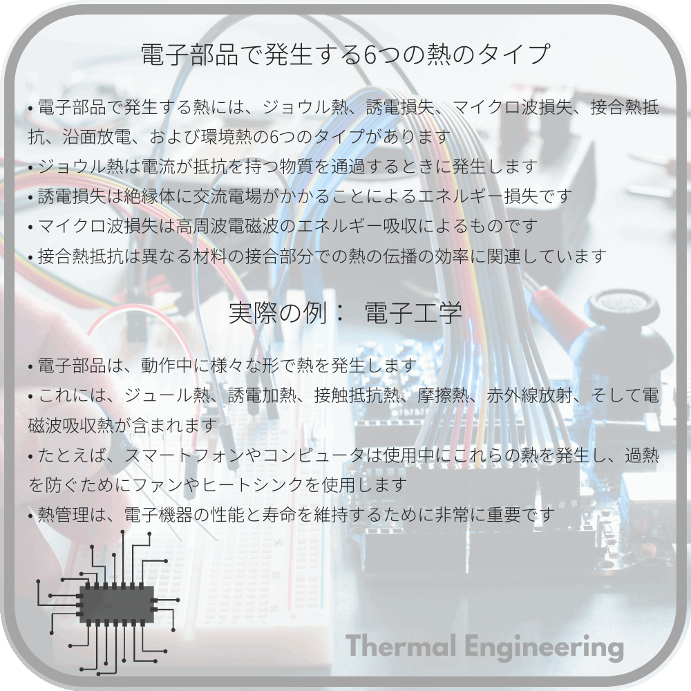 電子部品で発生する6つの熱のタイプ