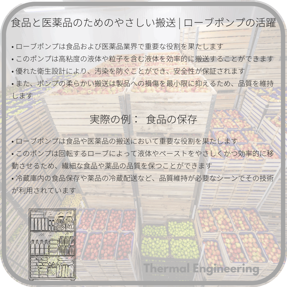 食品と医薬品のためのやさしい搬送 | ローブポンプの活躍