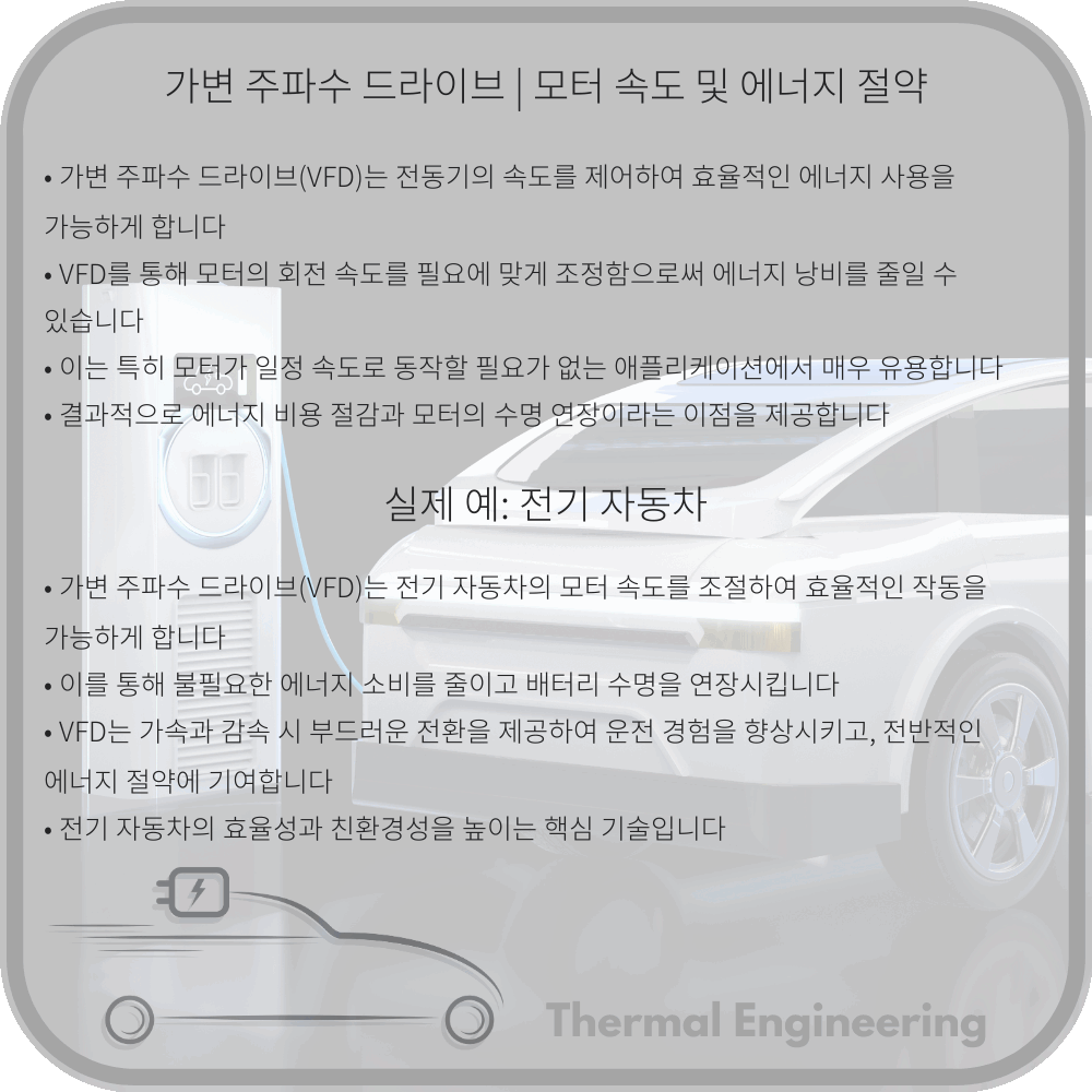 가변 주파수 드라이브 | 모터 속도 및 에너지 절약