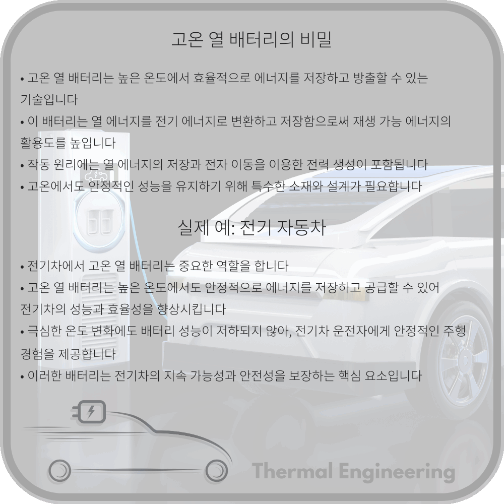 고온 열 배터리의 비밀