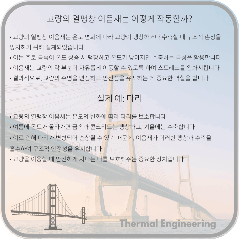 교량의 열팽창 이음새는 어떻게 작동할까?