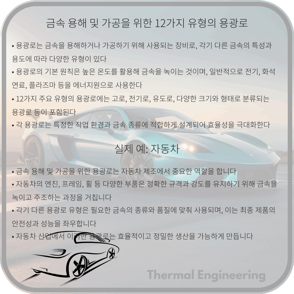 금속 용해 및 가공을 위한 12가지 유형의 용광로