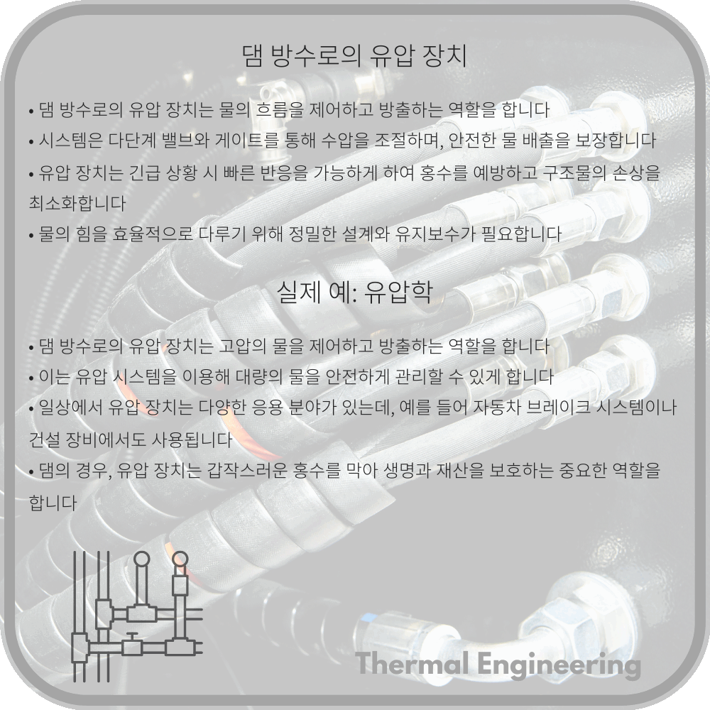 댐 방수로의 유압 장치