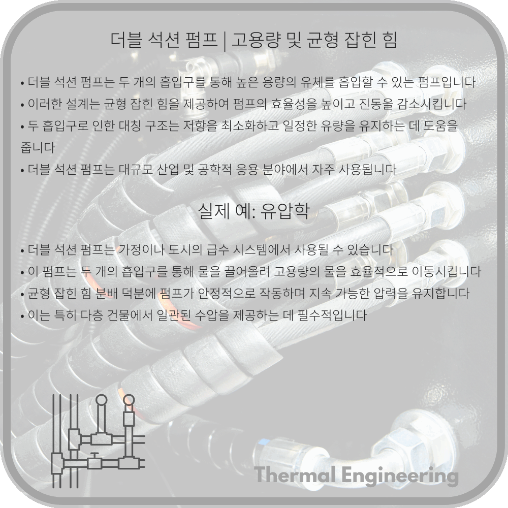 더블 석션 펌프 | 고용량 및 균형 잡힌 힘