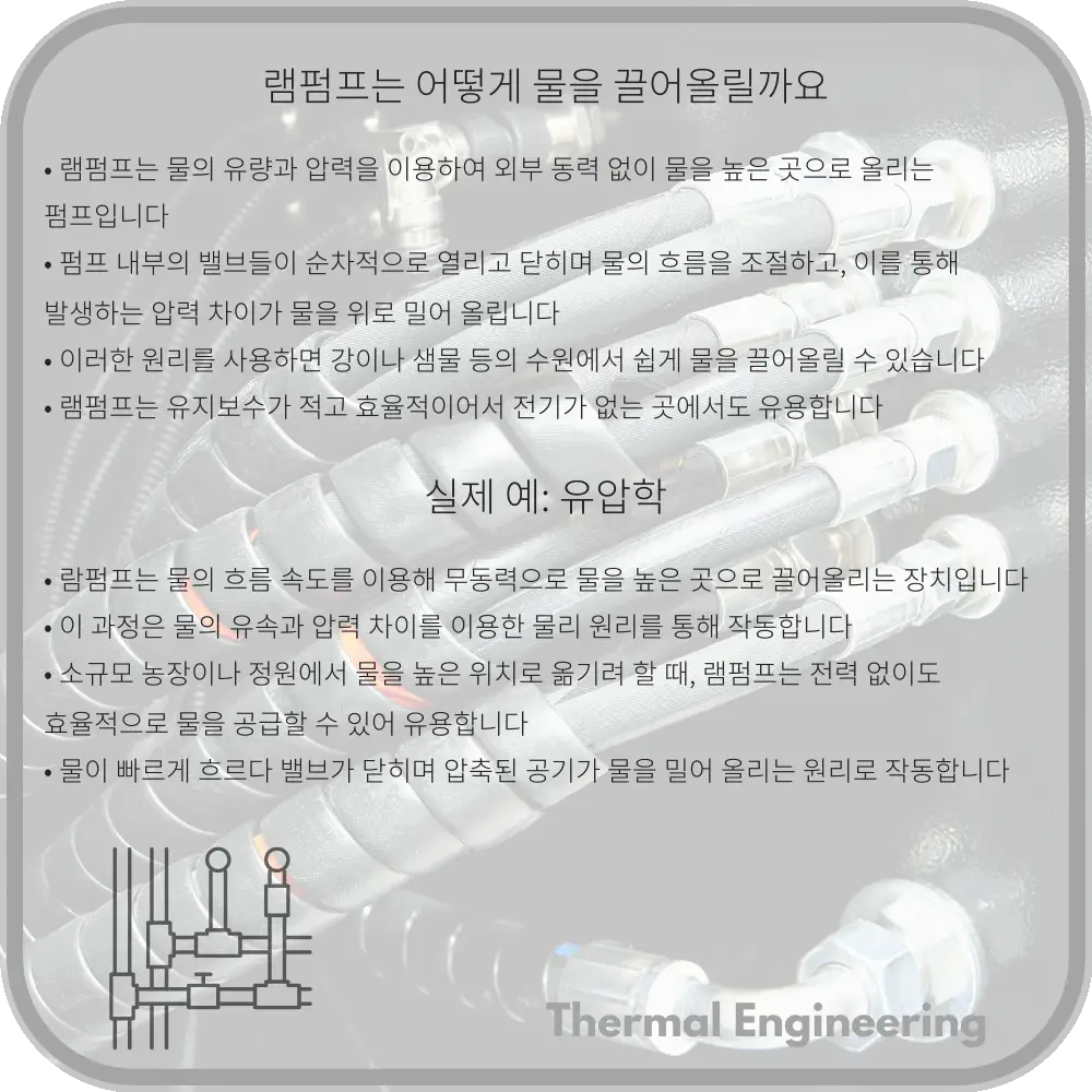 램펌프는 어떻게 물을 끌어올릴까요