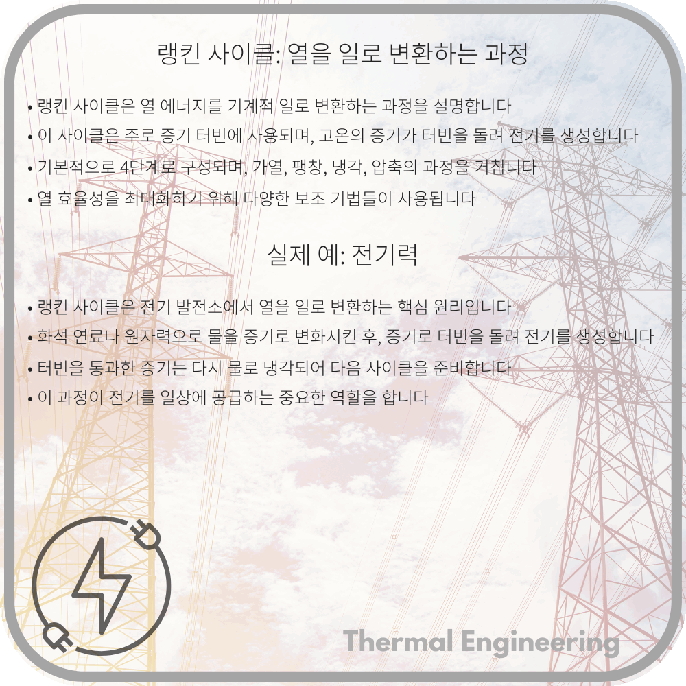 랭킨 사이클: 열을 일로 변환하는 과정