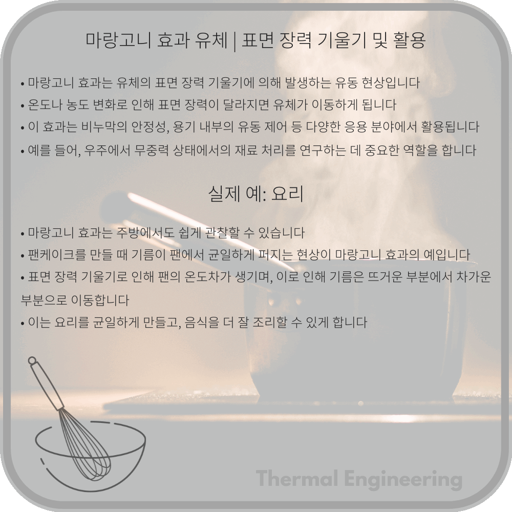 마랑고니 효과 유체 | 표면 장력 기울기 및 활용