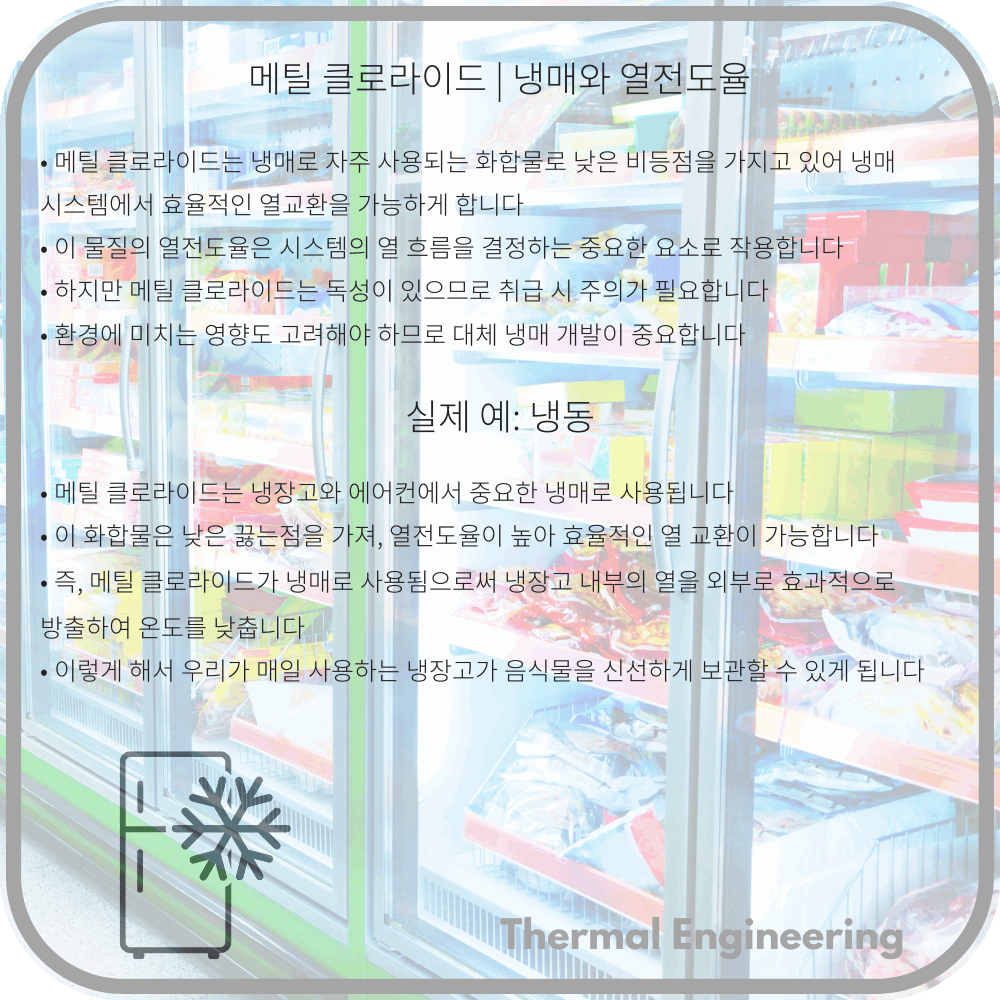 메틸 클로라이드 | 냉매와 열전도율