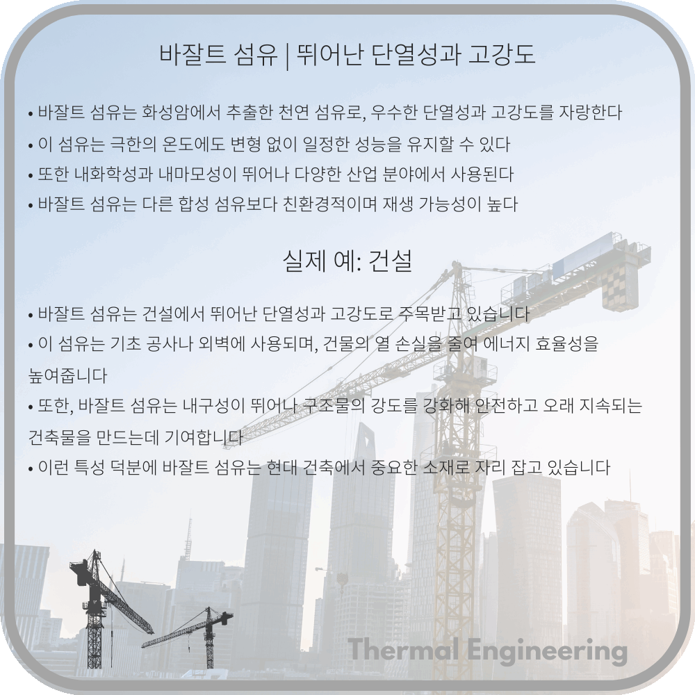 바잘트 섬유 | 뛰어난 단열성과 고강도