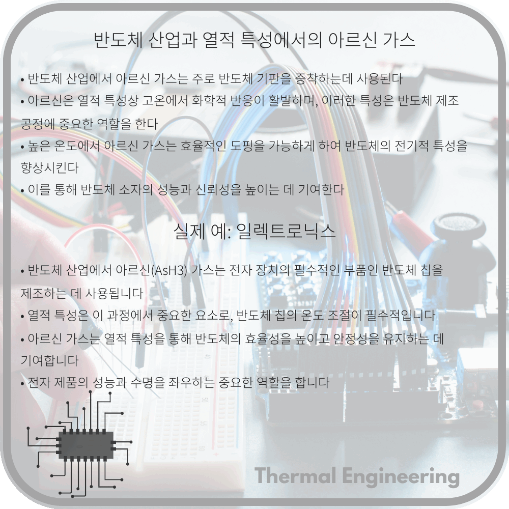 반도체 산업과 열적 특성에서의 아르신 가스