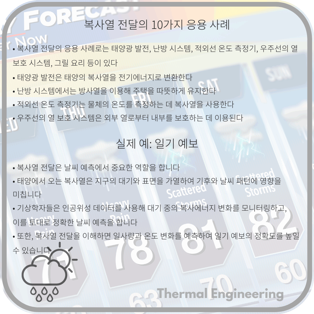 복사열 전달의 10가지 응용 사례