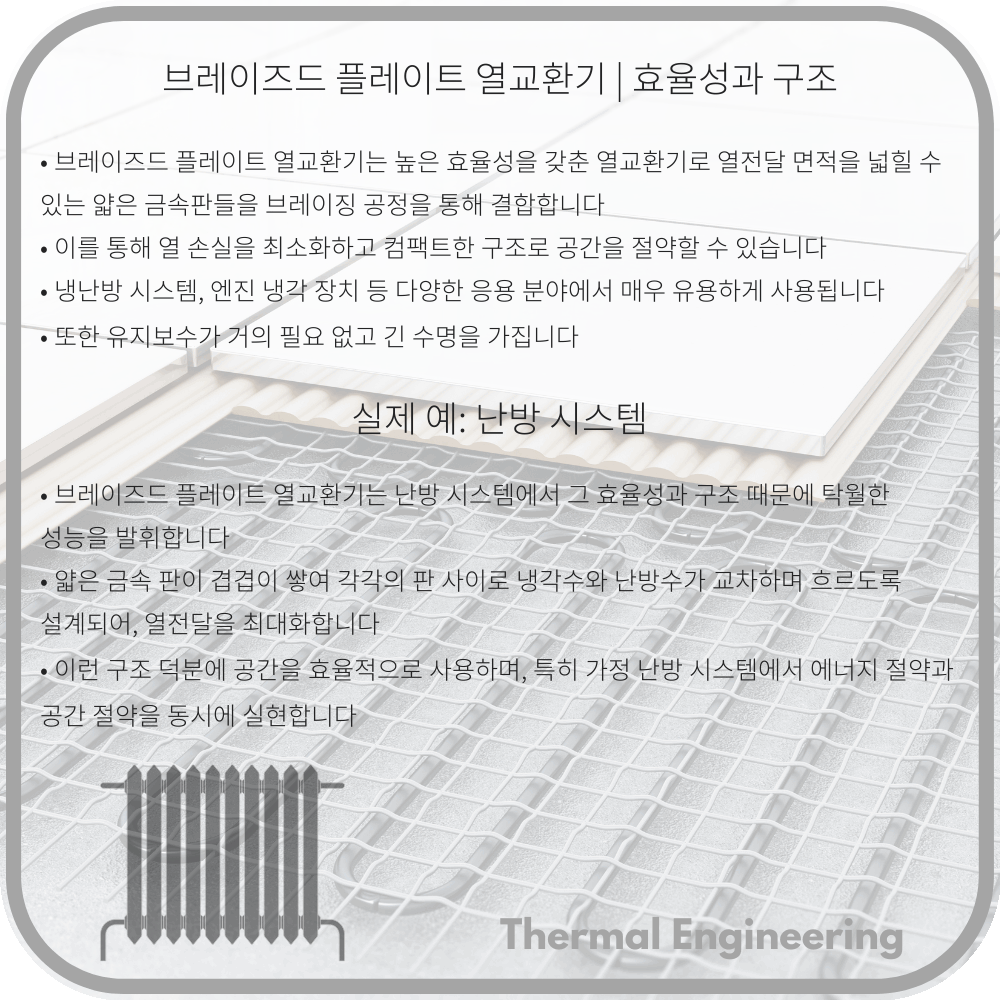 브레이즈드 플레이트 열교환기 | 효율성과 구조