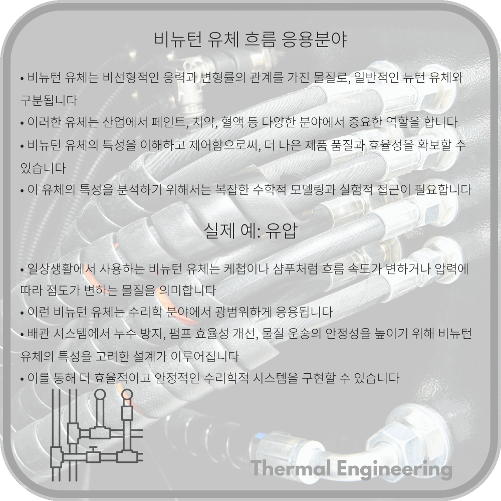 비뉴턴 유체 흐름 응용분야