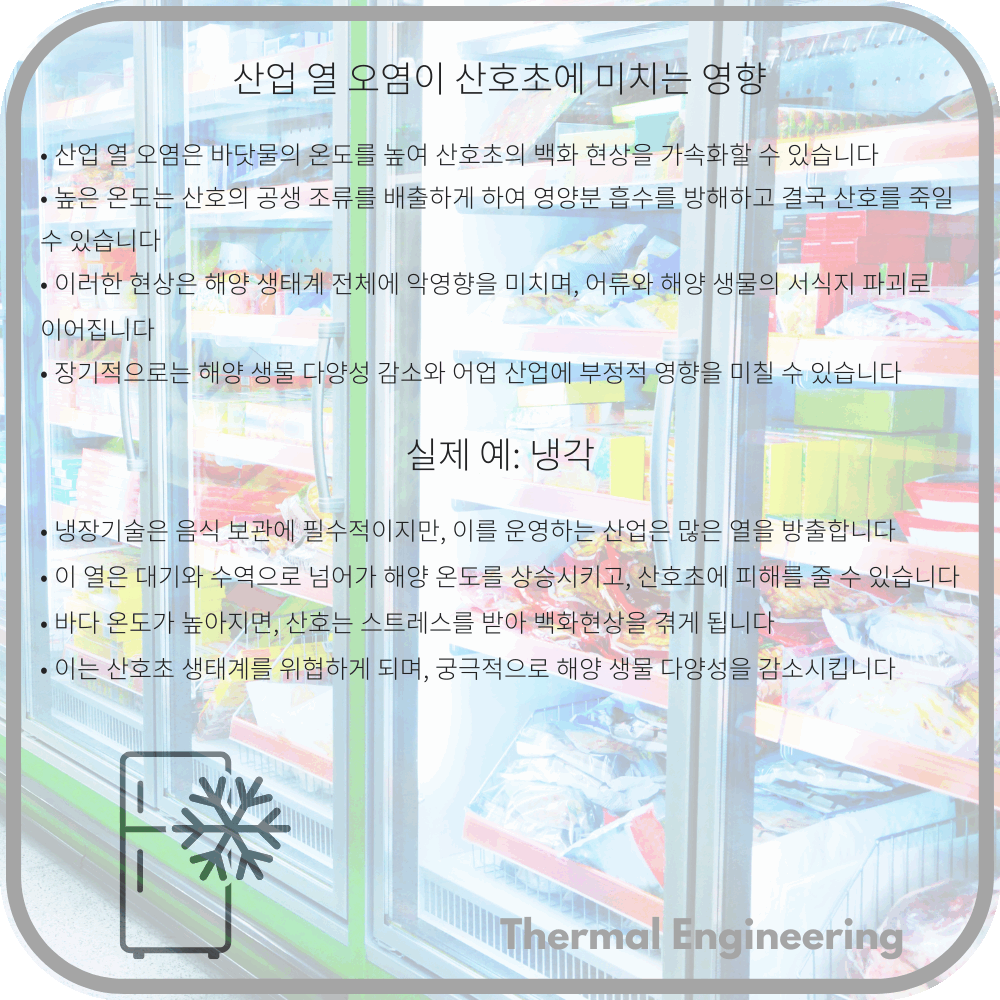 산업 열 오염이 산호초에 미치는 영향