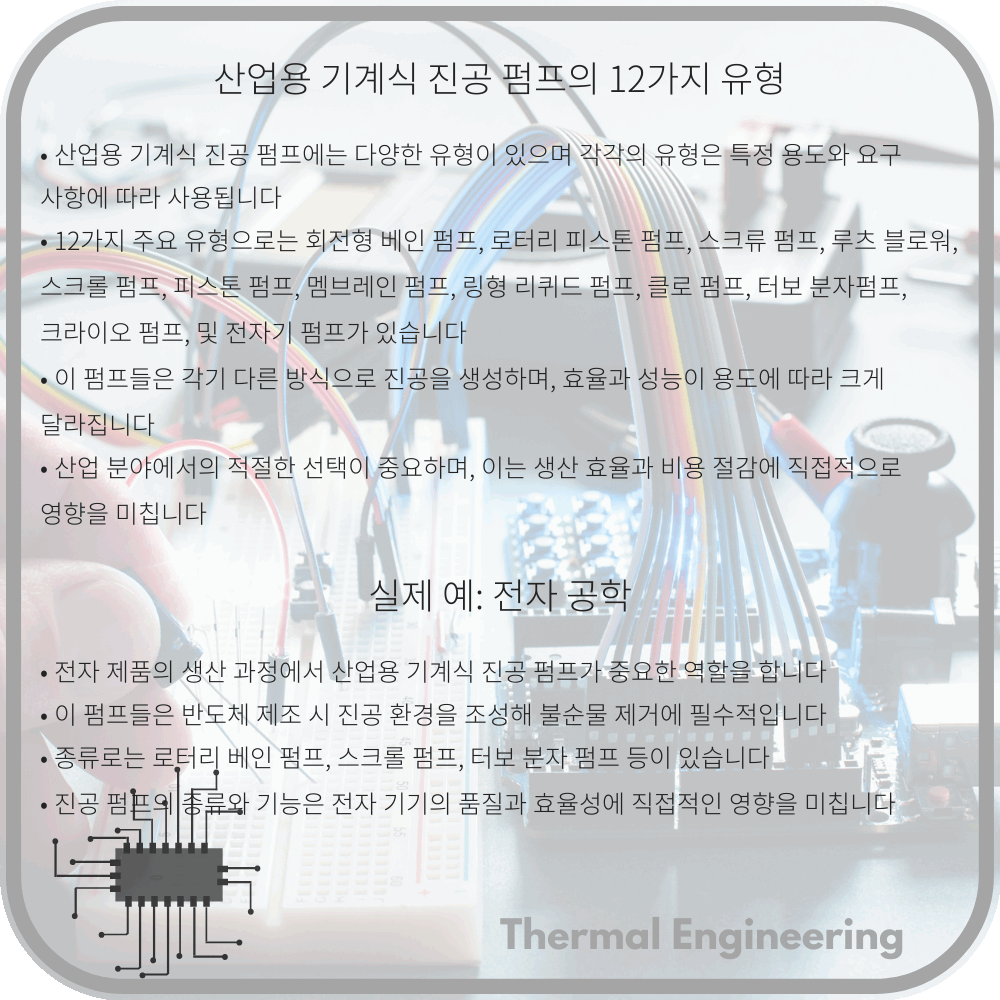 산업용 기계식 진공 펌프의 12가지 유형
