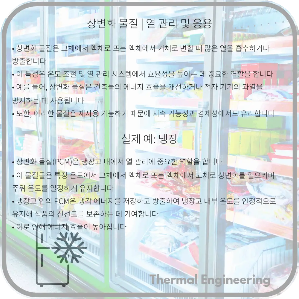 상변화 물질 | 열 관리 및 응용