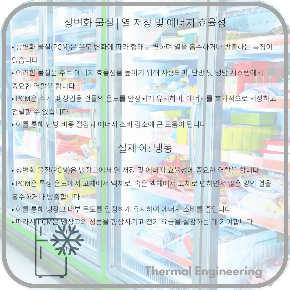 상변화 물질 | 열 저장 및 에너지 효율성