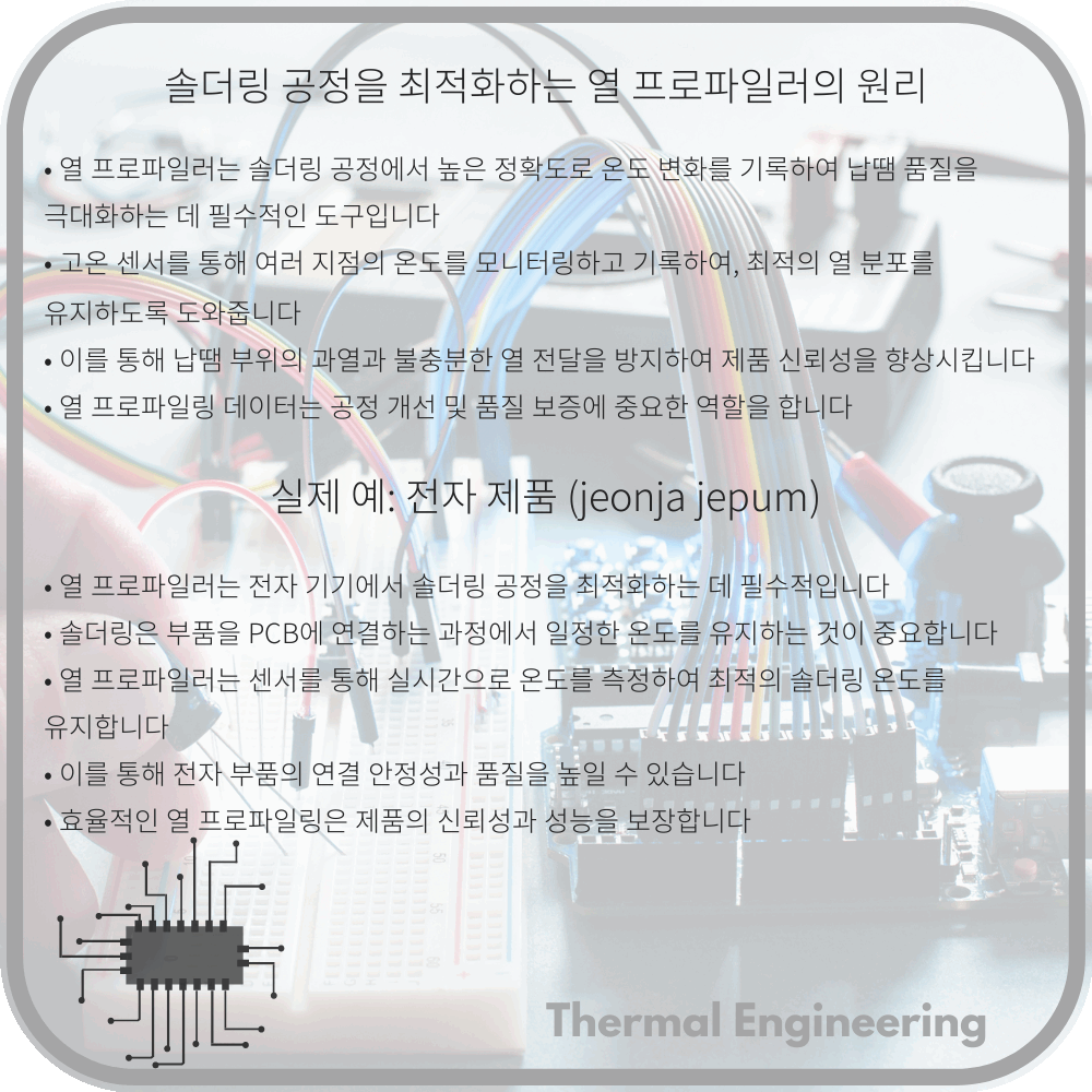 솔더링 공정을 최적화하는 열 프로파일러의 원리