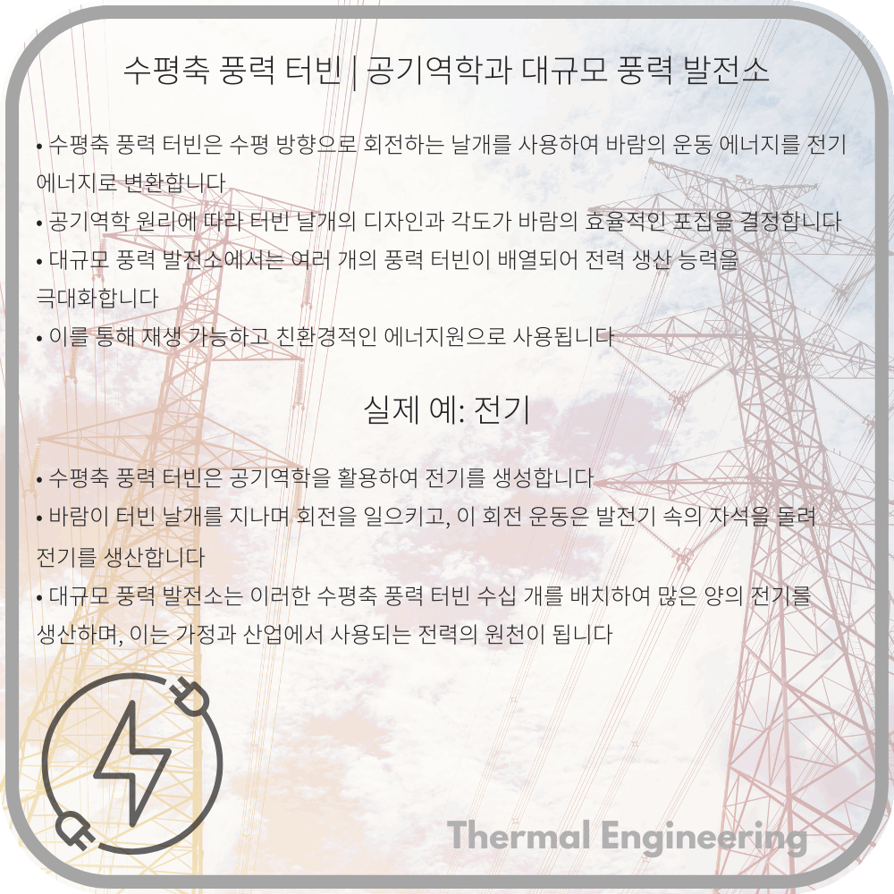 수평축 풍력 터빈 | 공기역학과 대규모 풍력 발전소