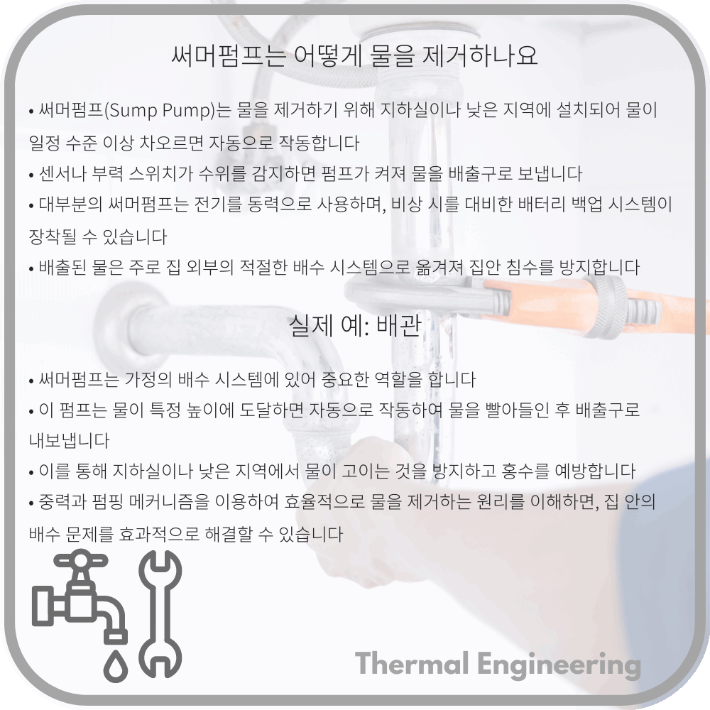 써머펌프는 어떻게 물을 제거하나요