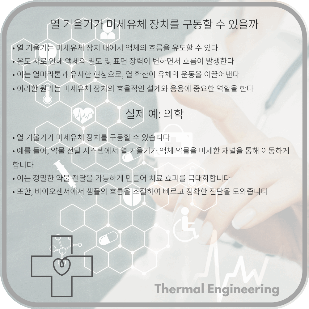 열 기울기가 미세유체 장치를 구동할 수 있을까