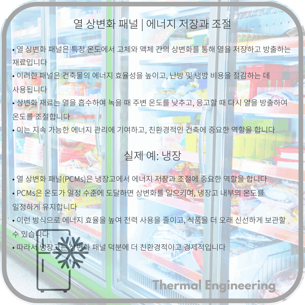 열 상변화 패널 | 에너지 저장과 조절