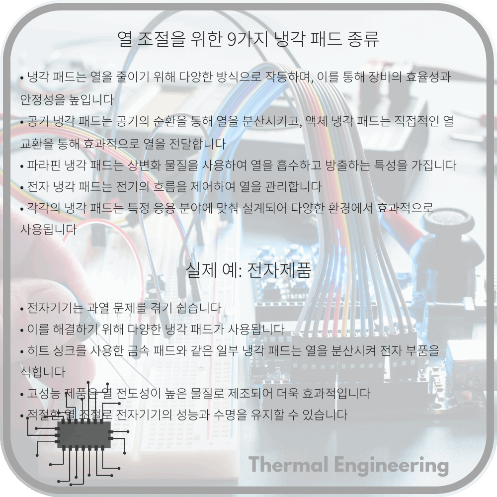 열 조절을 위한 9가지 냉각 패드 종류