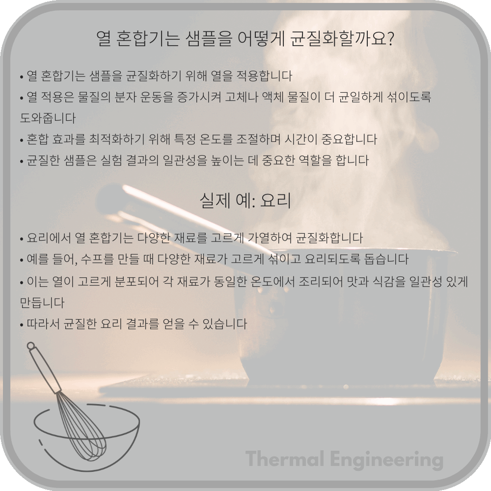 열 혼합기는 샘플을 어떻게 균질화할까요?