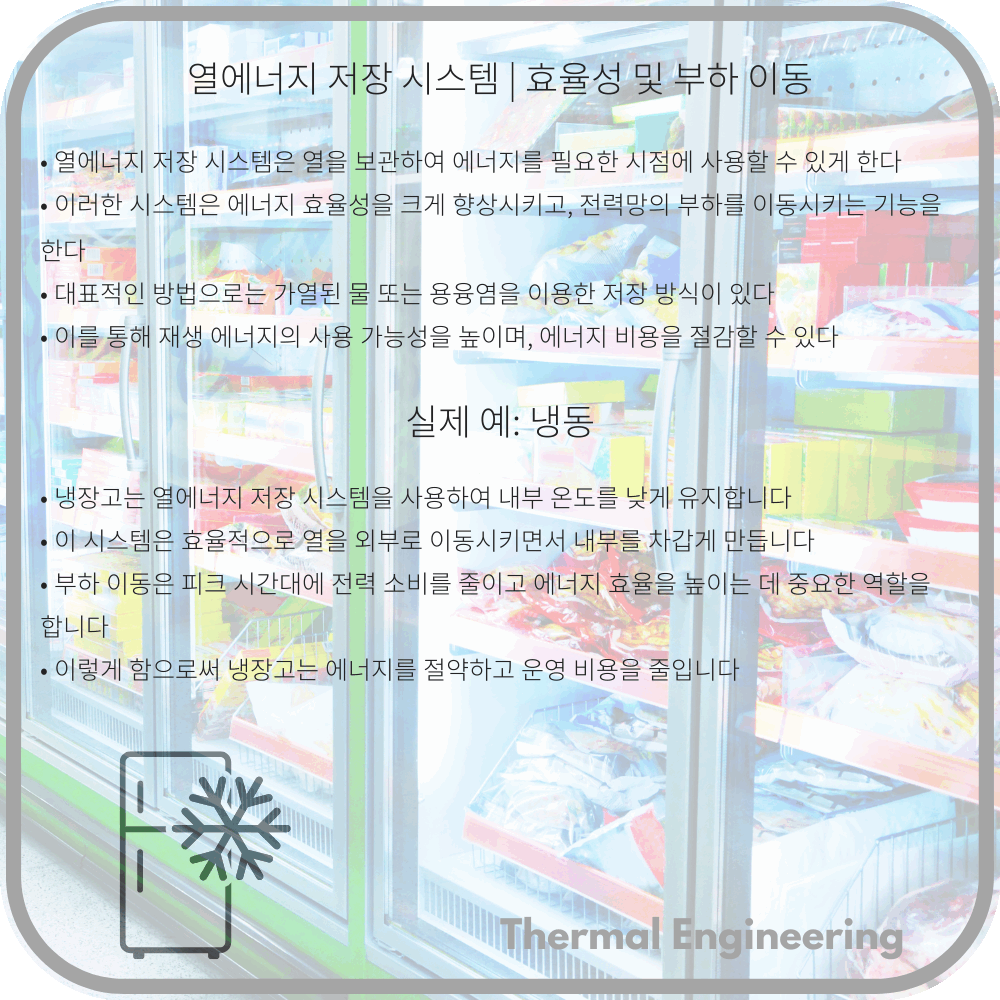 열에너지 저장 시스템 | 효율성 및 부하 이동