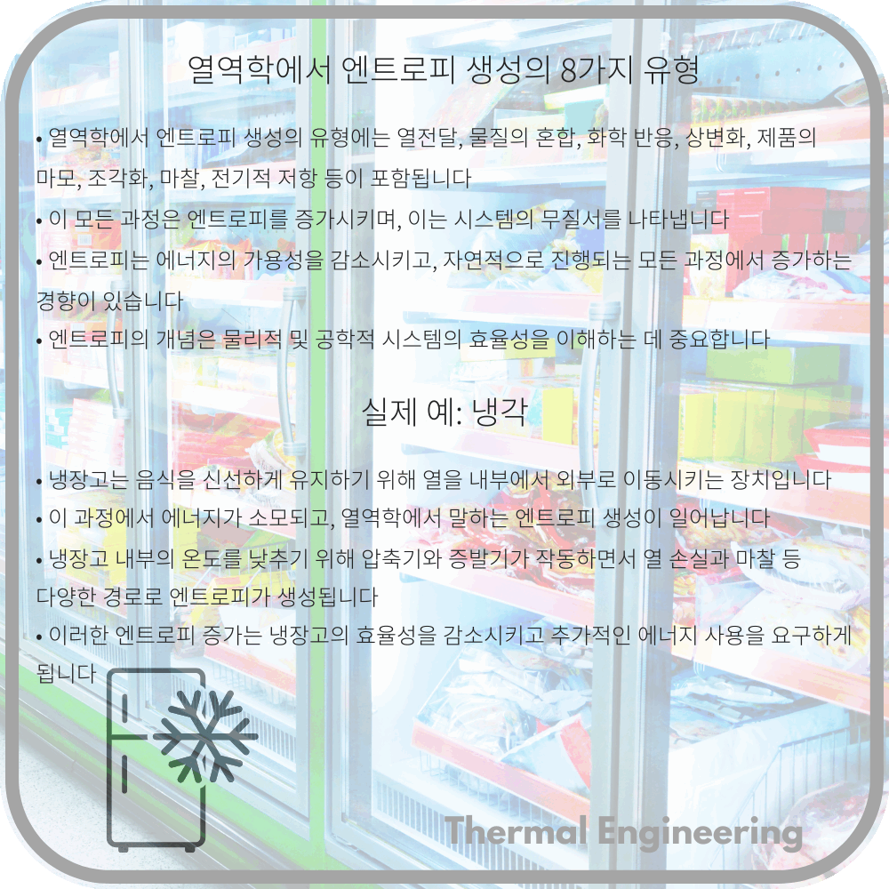열역학에서 엔트로피 생성의 8가지 유형