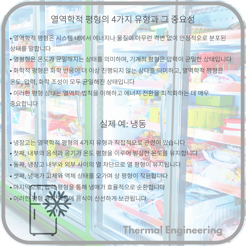 열역학적 평형의 4가지 유형과 그 중요성