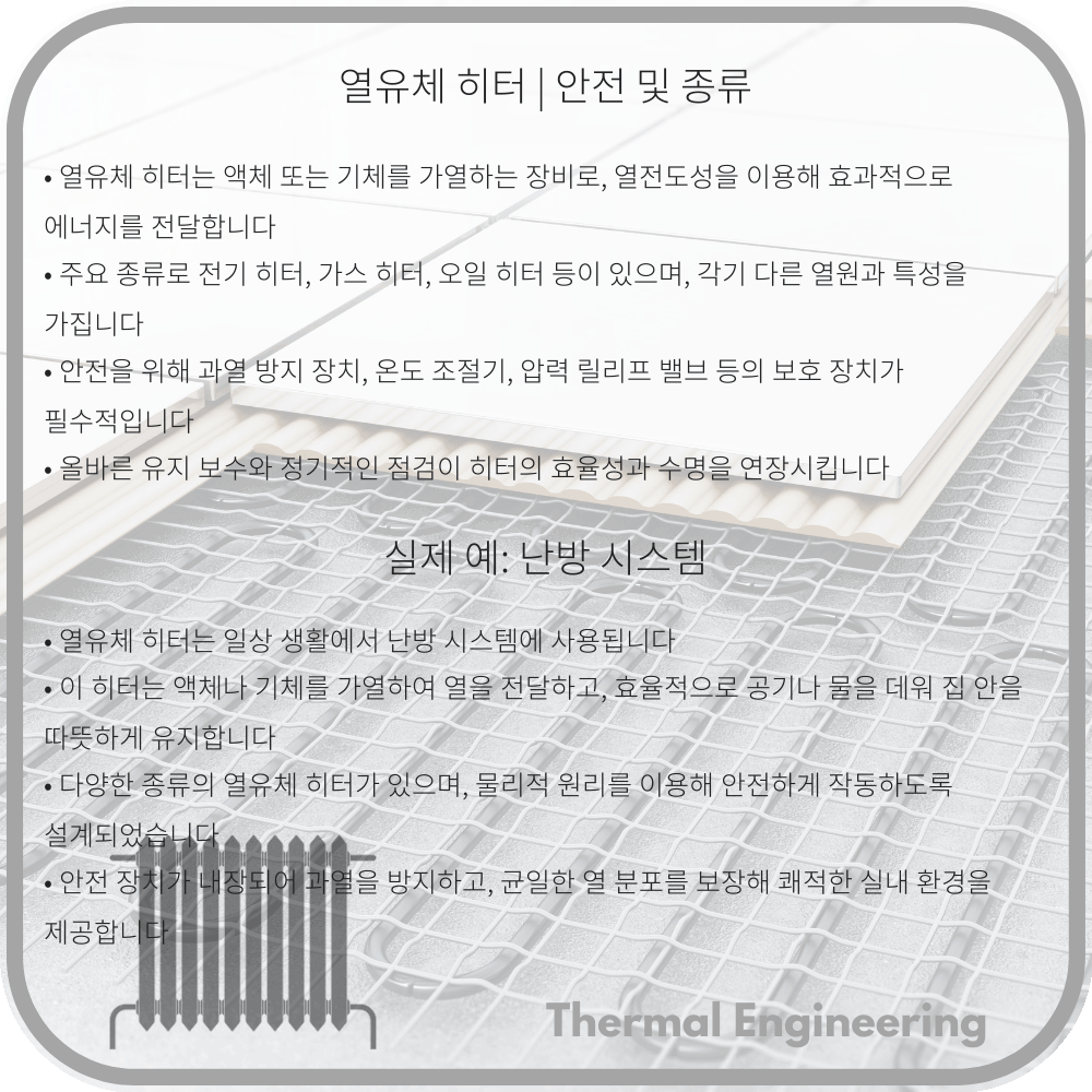 열유체 히터 | 안전 및 종류