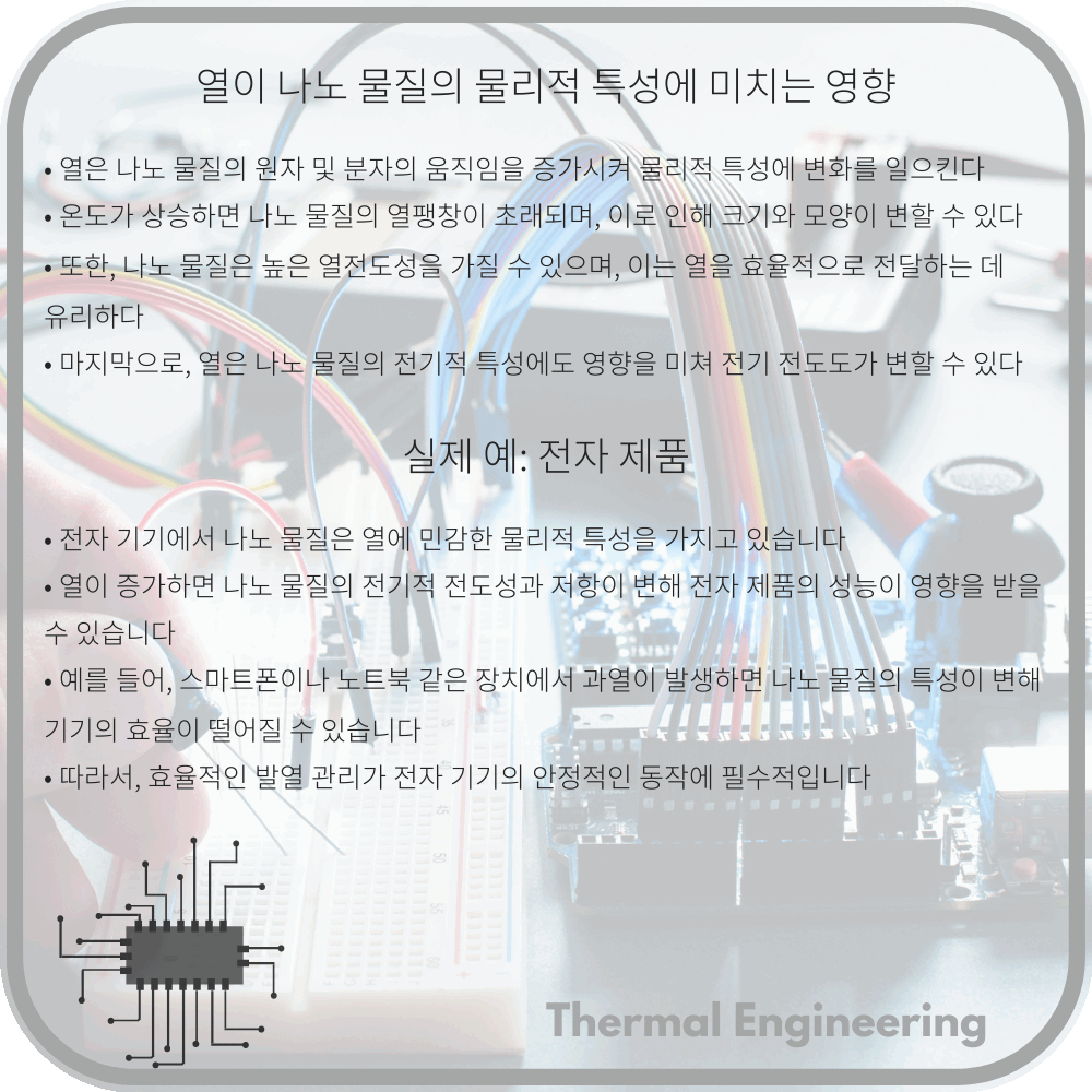 열이 나노 물질의 물리적 특성에 미치는 영향