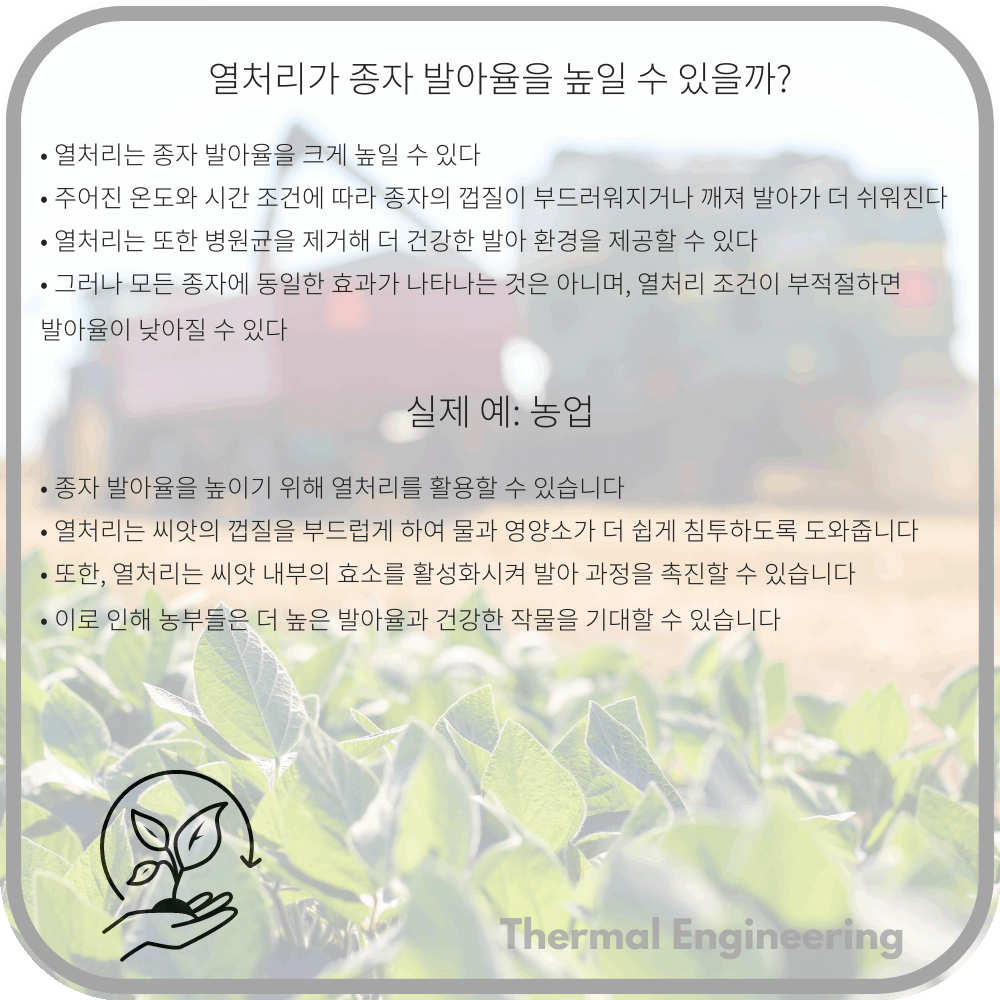 열처리가 종자 발아율을 높일 수 있을까?