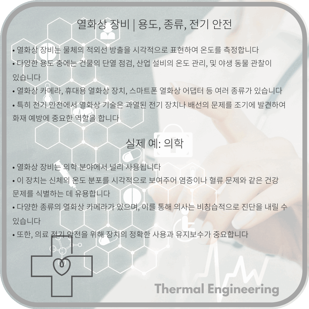 열화상 장비 | 용도, 종류, 전기 안전
