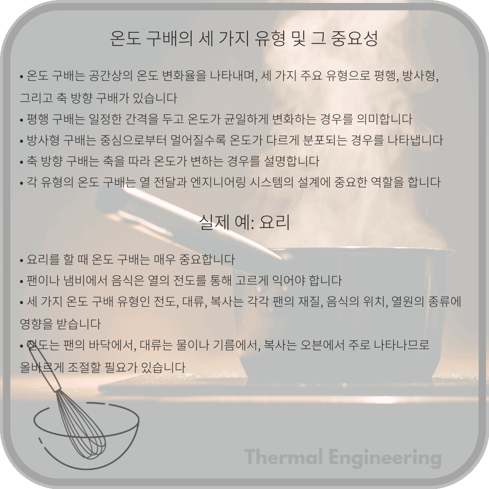 온도 구배의 세 가지 유형 및 그 중요성