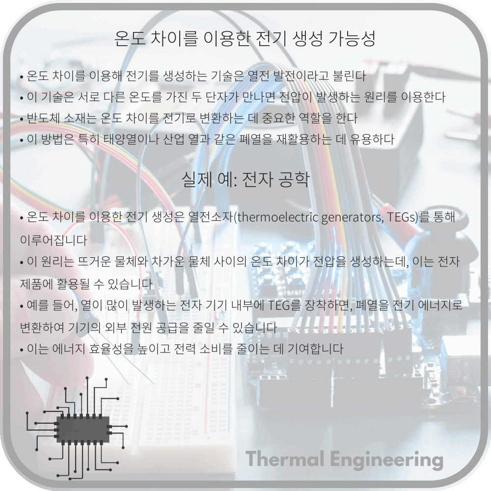 온도 차이를 이용한 전기 생성 가능성