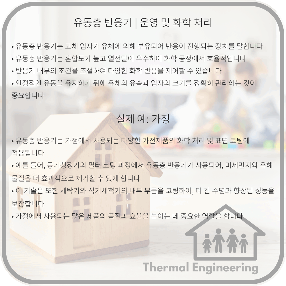 유동층 반응기 | 운영 및 화학 처리