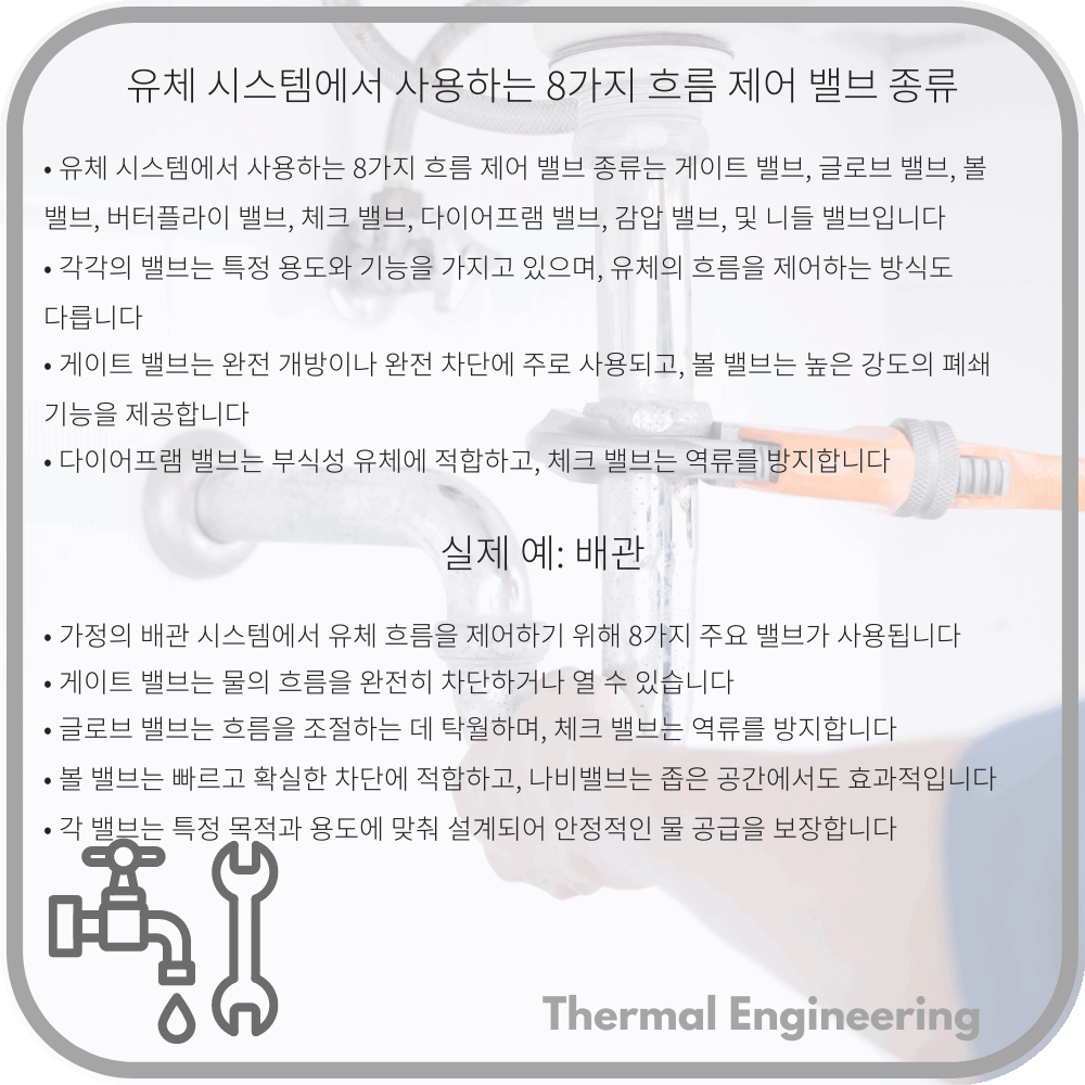 유체 시스템에서 사용하는 8가지 흐름 제어 밸브 종류