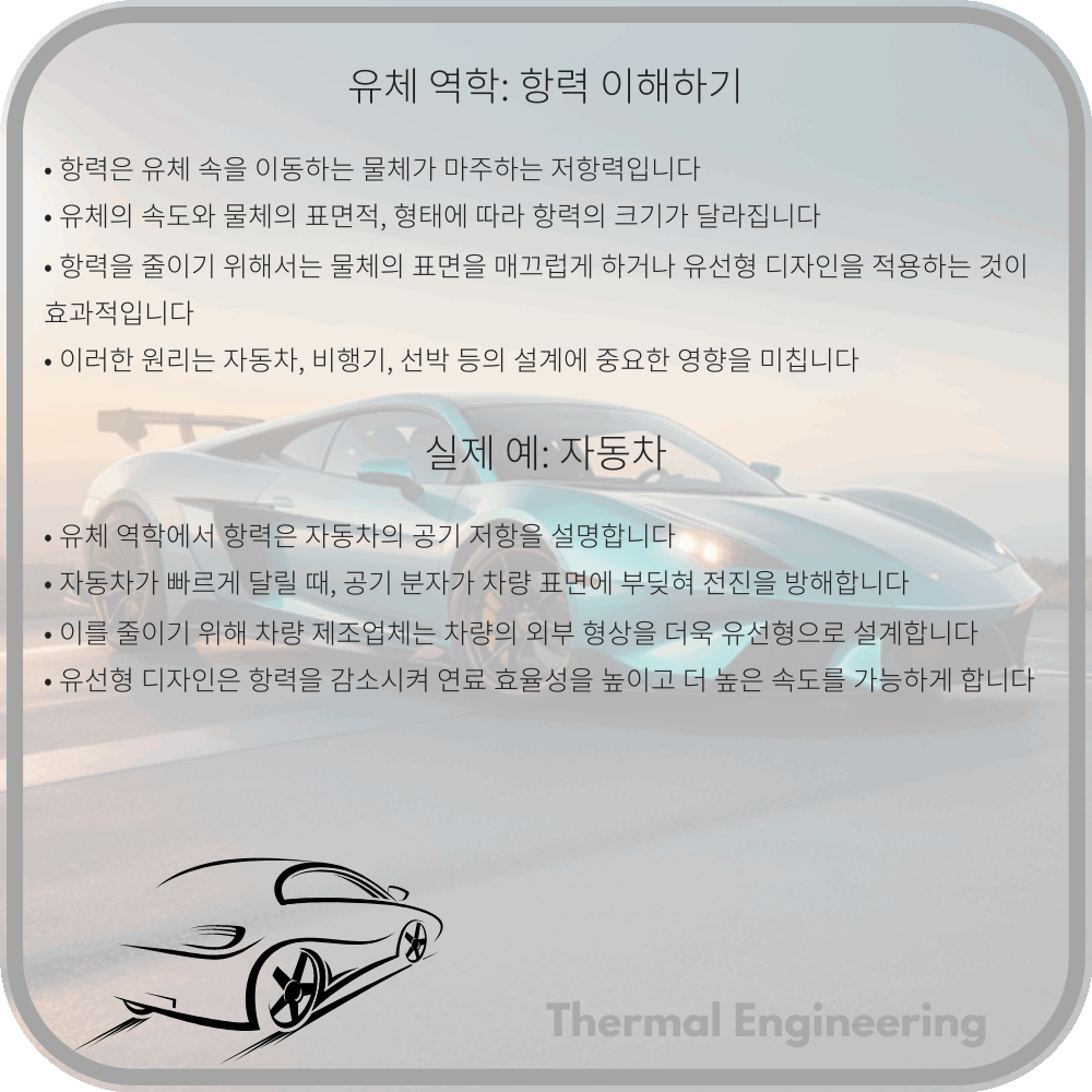 유체 역학: 항력 이해하기