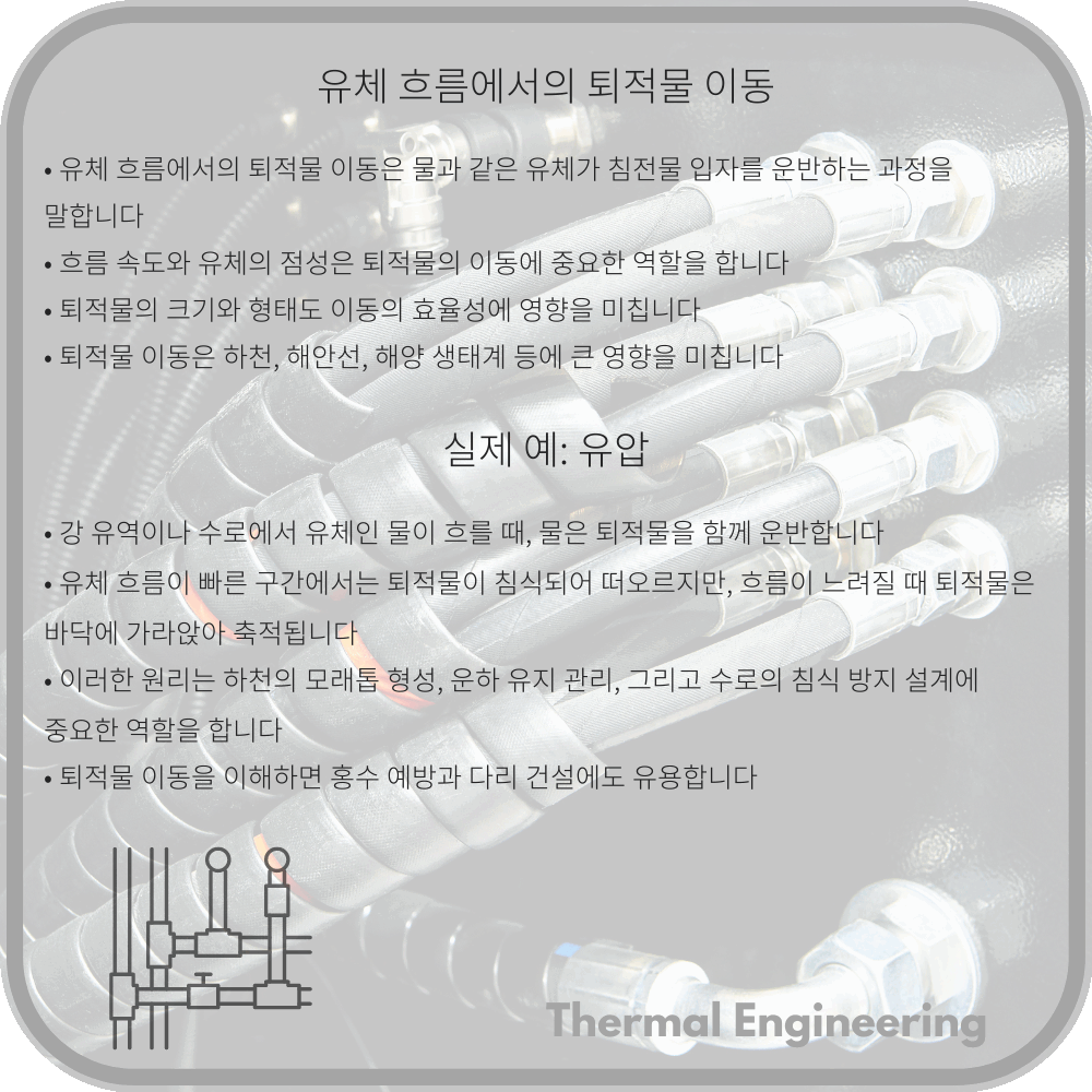 유체 흐름에서의 퇴적물 이동
