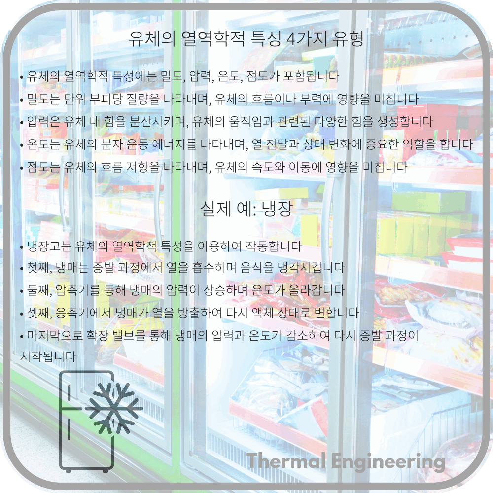 유체의 열역학적 특성 4가지 유형