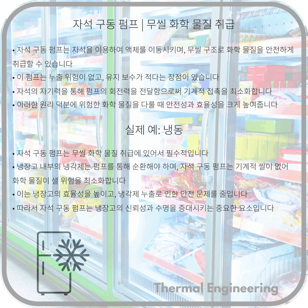 자석 구동 펌프 | 무씰 화학 물질 취급